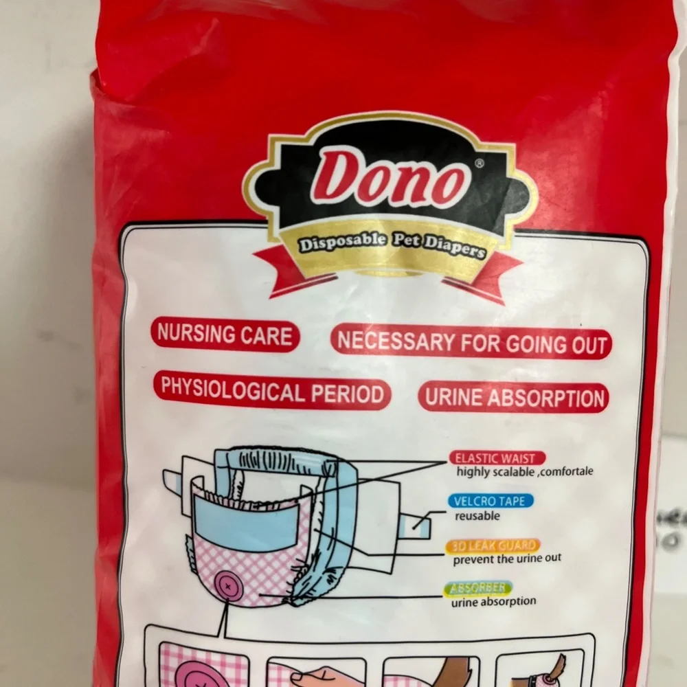 NEW Donó Pet Disposable Pet Diapers XS,NEW 12 pack Dono diapers